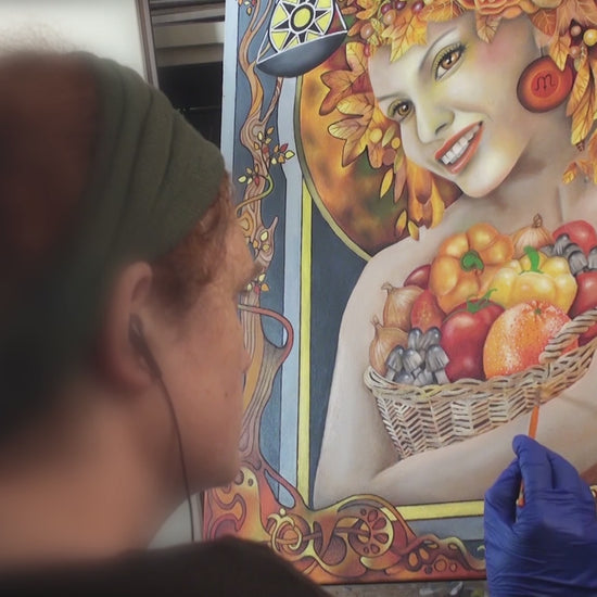 Mabon Autmn Equinox art oil painting in progress speed painting video